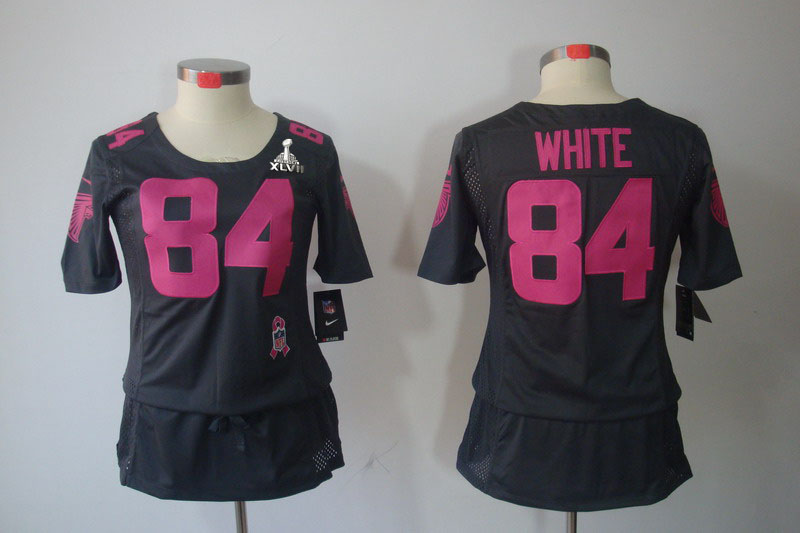 Nike 49ers 84 White Grey Women Elite 2013 Super Bowl XLVII Skirts