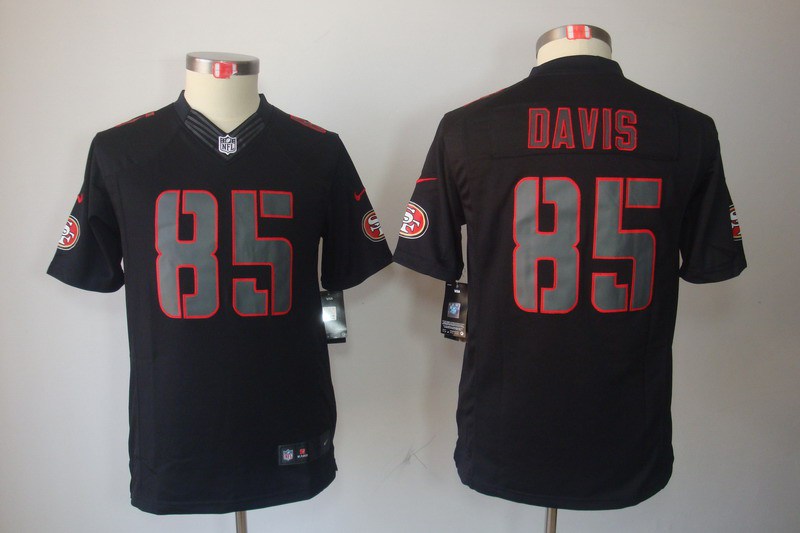Nike 49ers 85 Davis Black Impact Kids Limited Jerseys