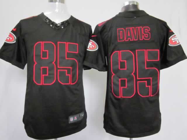 Nike 49ers 85 Davis Black Impact Limited Jerseys
