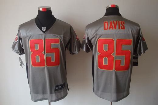 Nike 49ers 85 Davis Grey Elite Jerseys