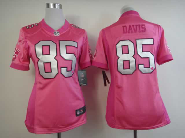 Nike 49ers 85 Davis Pink Love's Women Jerseys
