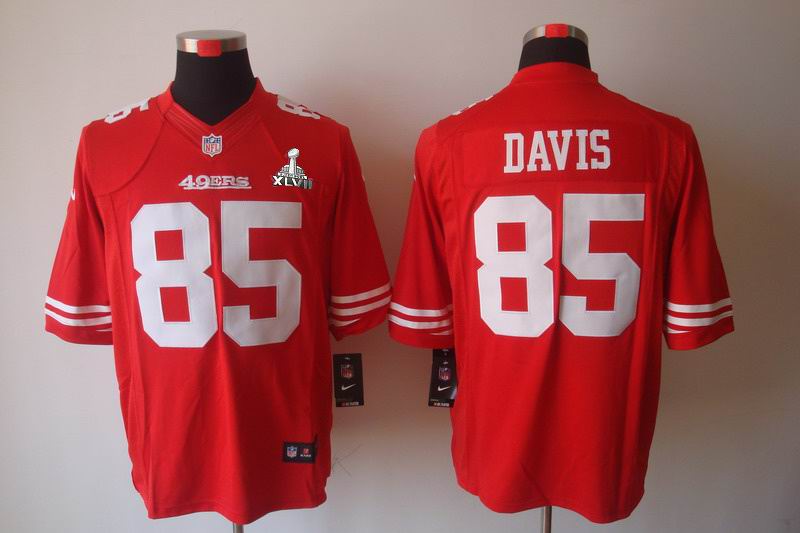 Nike 49ers 85 Davis Red Limited 2013 Super Bowl XLVII Jersey
