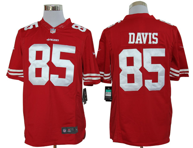 Nike 49ers 85 Davis Red Limited Jerseys