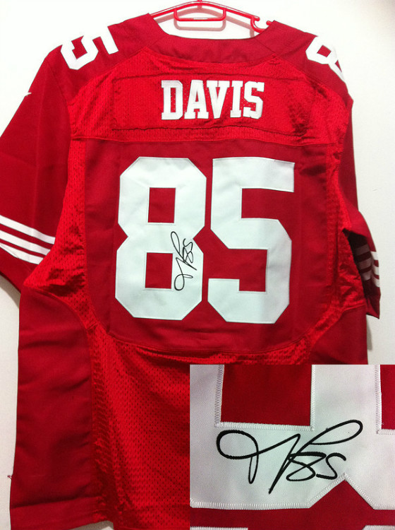 Nike 49ers 85 Davis Red Signature Edition Jerseys