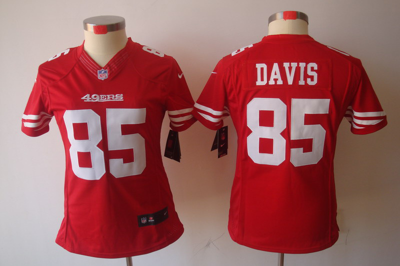 Nike 49ers 85 Davis Red Women Limited Jerseys
