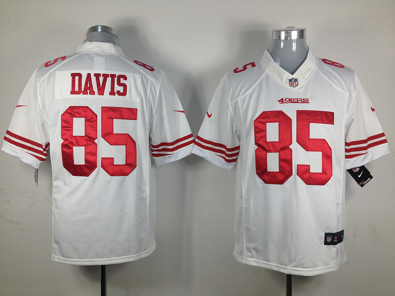 Nike 49ers 85 Davis White Limited Jerseys