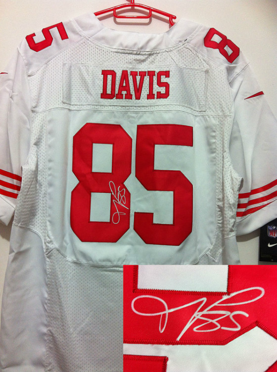 Nike 49ers 85 Davis White Signature Edition Jerseys
