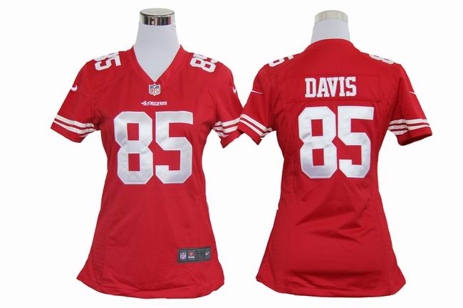 Nike 49ers 85 Vernon Davis Red Women Game Jerseys