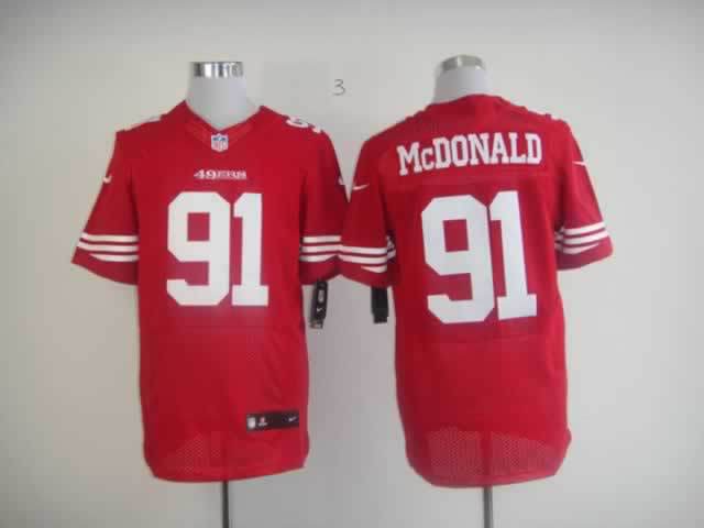 Nike 49ers 91 McDonald Red Elite Jerseys