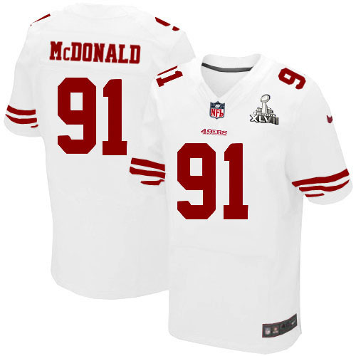 Nike 49ers 91 Ray McDonald White Elite 2013 Super Bowl XLVII Jersey