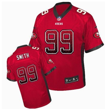 Nike 49ers 99 Aldon Smith Red Elite Drift Jersey