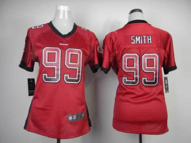 Nike 49ers 99 Smith Red Women Elite Drift Jersey