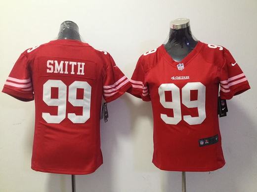 Nike 49ers 99 Smith Red Women Game Jerseys