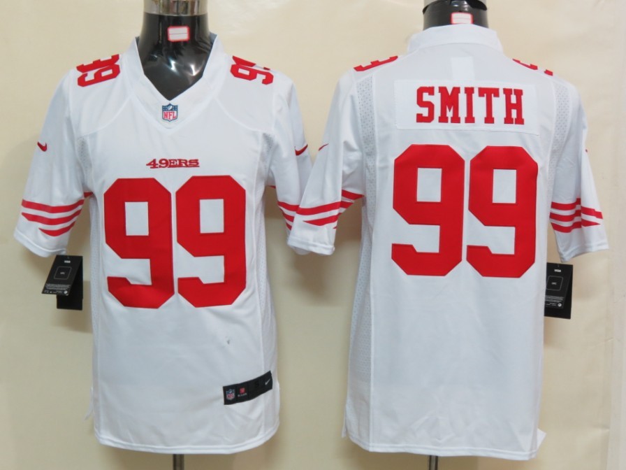 Nike 49ers 99 Smith White Limited Jersey