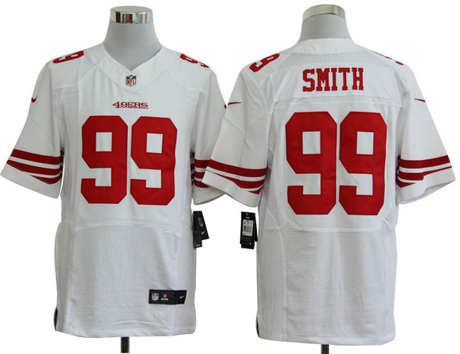 Nike 49ers SMITH 99 White Elite Jerseys