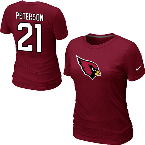 Nike Arizona Cardinals 21 peterson Name & Number Women's T-Shirt Red