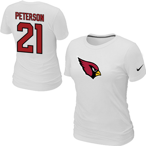 Nike Arizona Cardinals 21 peterson Name & Number Women's T-Shirt White