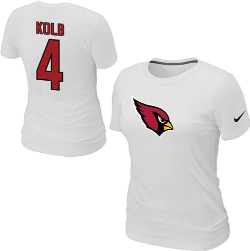 Nike Arizona Cardinals 4 Kolb Name & Number Women's T-Shirt White