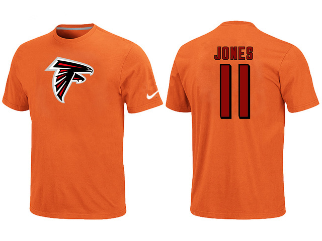 Nike Atlanta Falcons 11 Jones Name & Number T-Shirt Orange
