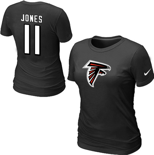 Nike Atlanta Falcons 11 Jones Name & Number Women's T-Shirt Black