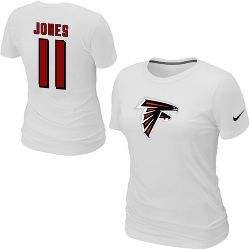 Nike Atlanta Falcons 11 Jones Name & Number Women's T-Shirt White