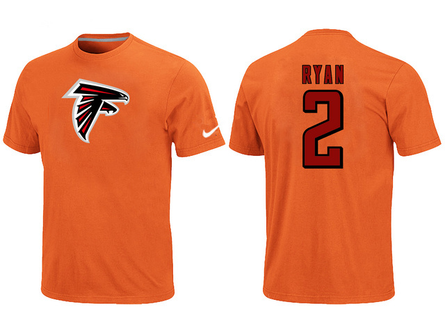 Nike Atlanta Falcons 2 ryan Name & Number T-Shirt Orange