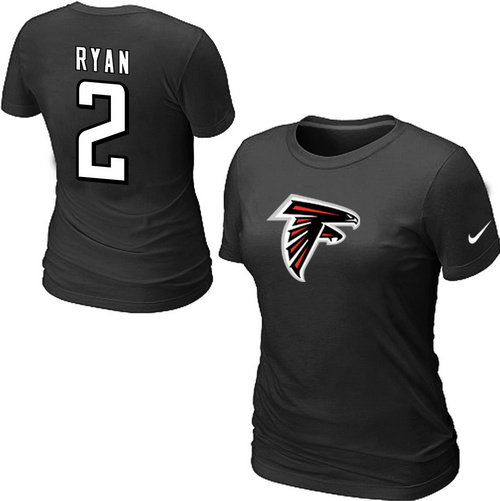 Nike Atlanta Falcons 2 ryan Name & Number Women's T-Shirt Black
