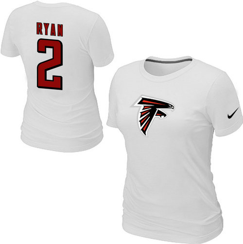 Nike Atlanta Falcons 2 ryan Name & Number Women's T-Shirt White