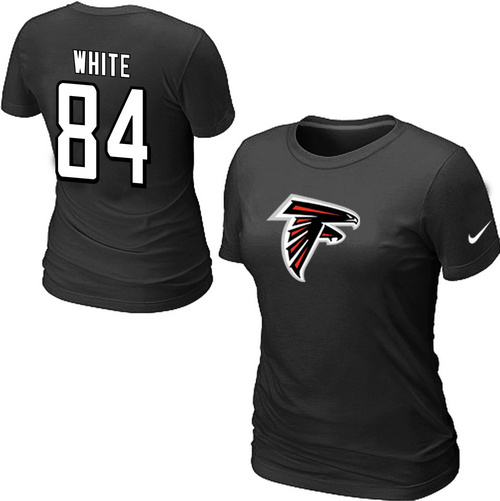 Nike Atlanta Falcons 84 white Name & Number Women's T-Shirt Black