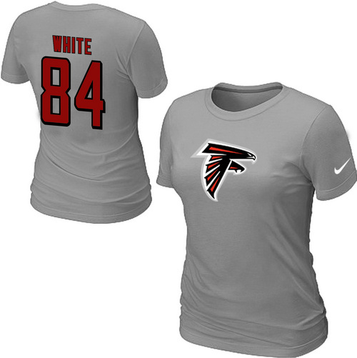 Nike Atlanta Falcons 84 white Name & Number Women's T-Shirt Grey