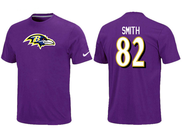 Nike Baltimore Ravens 82 Smith Name & Number T-Shirt