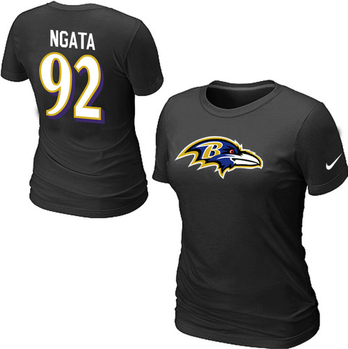 Nike Baltimore Ravens 92 NGATA Name & Number Women's T-Shirt Black