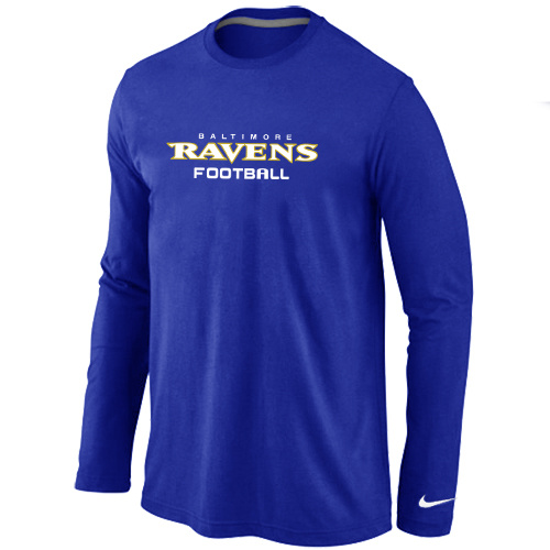 Nike Baltimore Ravens Authentic font Long Sleeve T-Shirt blue