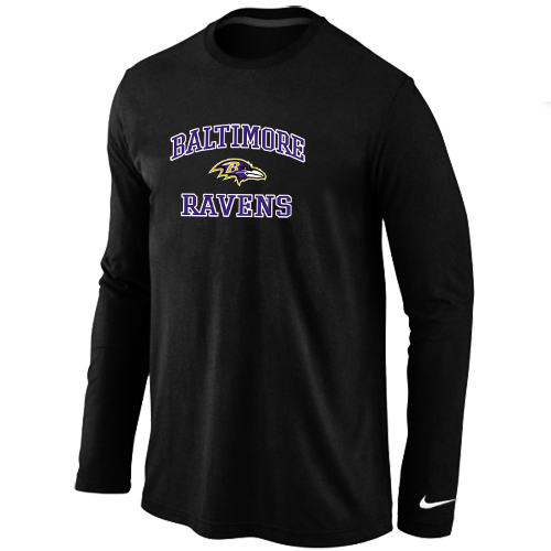 Nike Baltimore Ravens Heart & Soul Long Sleeve T-Shirt Black - Click Image to Close