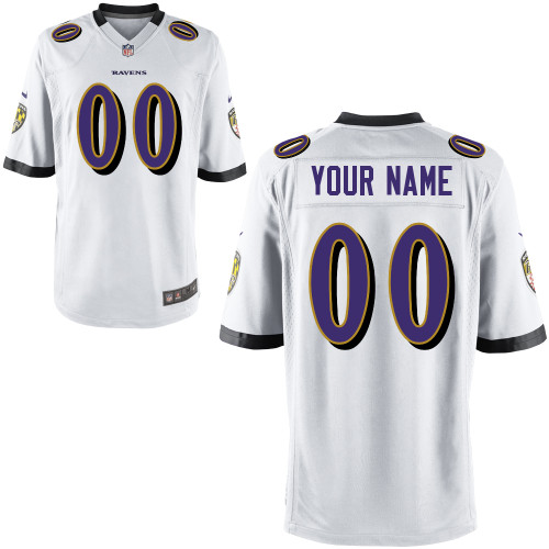 Nike Baltimore Ravens Youth Customized Game White Jersey