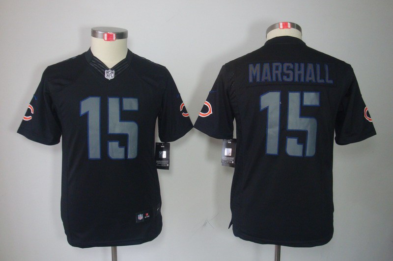 Nike Bears 15 Marshall Black Impact Kids Limited Jerseys