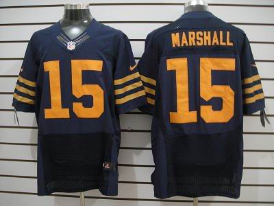 Nike Bears 15 Marshall Blue& orange number Elite Jersey