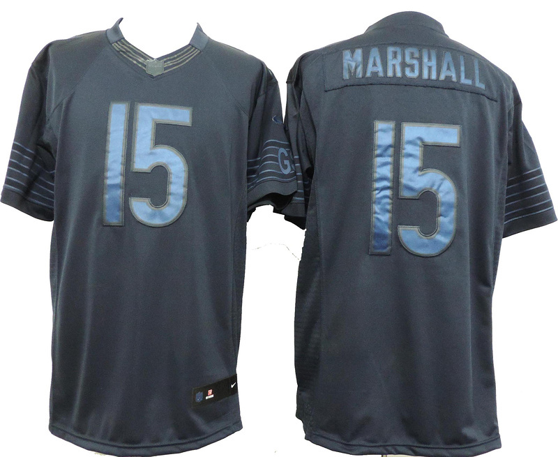 Nike Bears 15 Marshall Blue Drenched Limited Jerseys