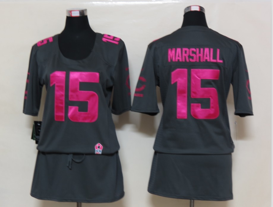Nike Bears 15 Marshall Elite breast Cancer Awareness Dark Grey Women Jerseys