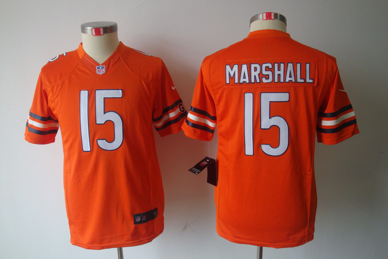 Nike Bears 15 Marshall Orange Kids Limited Jerseys