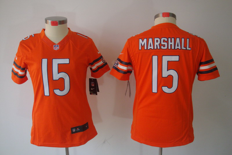 Nike Bears 15 Marshall Orange Women Limited Jerseys