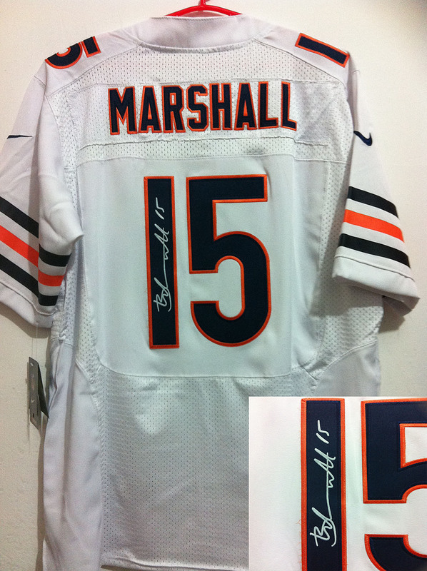 Nike Bears 15 Marshall White Signature Edition Jerseys