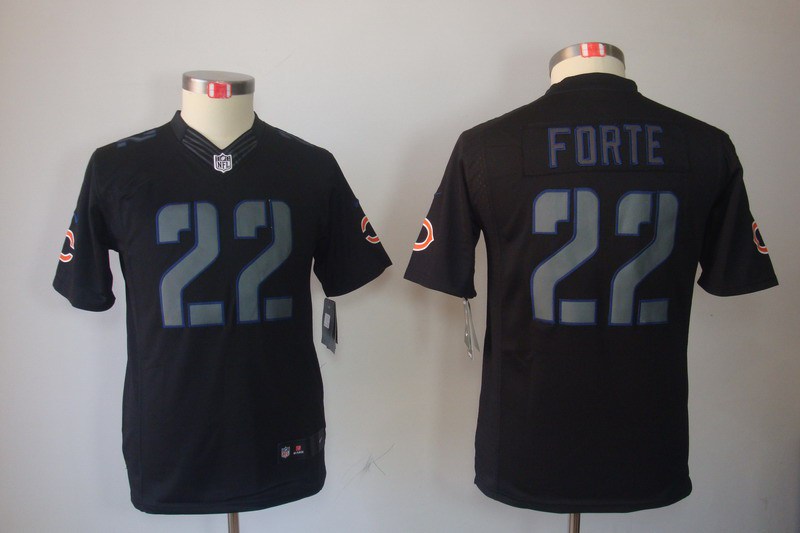Nike Bears 22 Forte Black Impact Kids Limited Jerseys