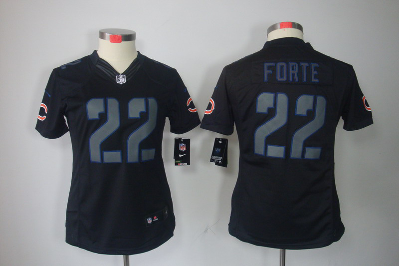 Nike Bears 22 Forte Black Impact Women Limited Jerseys