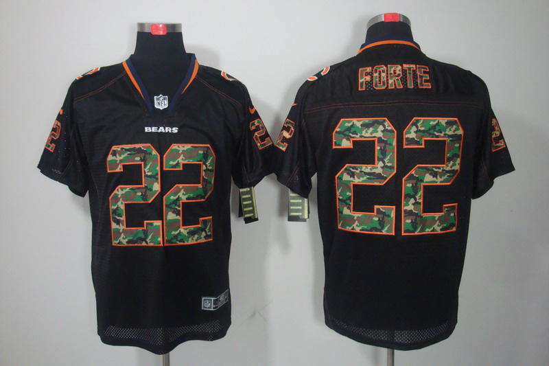 Nike Bears 22 Forte Camo Number Black Elite Jerseys