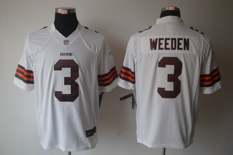 Nike Browns 3 WEEDEN White number Limited Jerseys