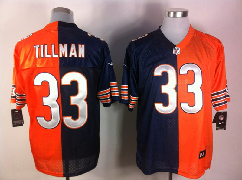 Nike Bears 33 Tillman Blue&Orange Split Elite Jerseys