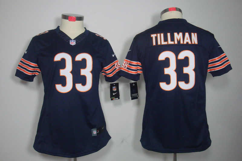 Nike Bears 33 Tillman Blue Women Limited Jerseys