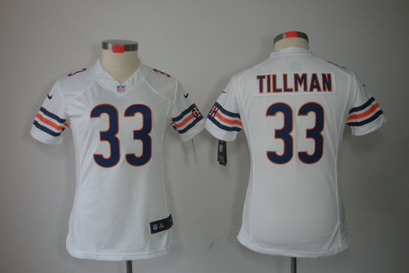 Nike Bears 33 Tillman White Women Limited Jerseys
