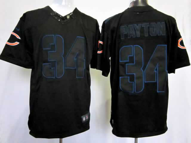 Nike Bears 34 Payton Black Impact Limited Jersey